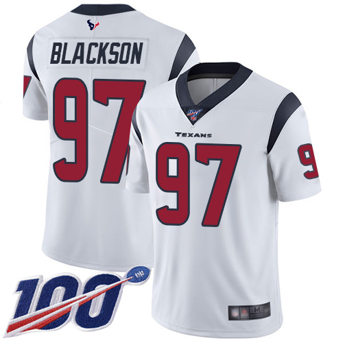 Houston Texans Limited White Men Angelo Blackson Road Jersey NFL Football #97 100th Season Vapor Untouchable